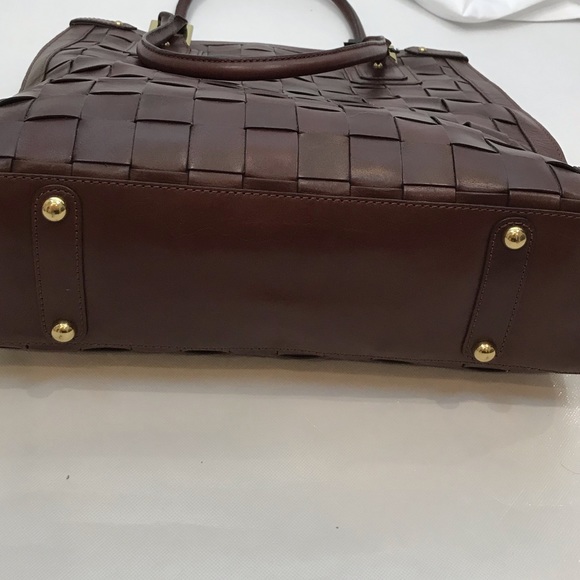 Banana Republic leather checked design tote NEW! - Picture 4 of 8